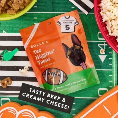 Show full view: Bocce's Bakery Tee Higgins’ Tacos Beef Adult Soft & Chewy Dog Treats, 6-oz bag slide 4 of 6