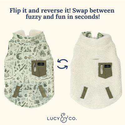 Show full view: Lucy & Co. Teddy Camp Out Reversible Dog Vest, Medium slide 5 of 7