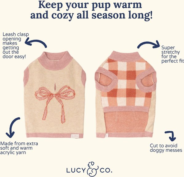 Show full view: Lucy & Co. Take a Bow Dog Sweater, Small slide 6 of 7