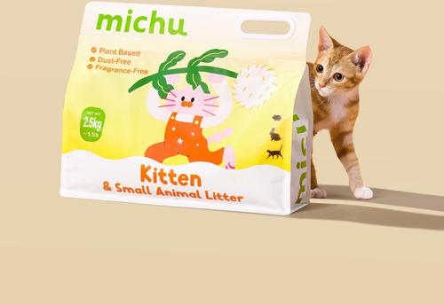 Show full view: Michu Kitten & Small Animal Litter Unscented Natural Clumping Tofu Cat Litter, 5.5-lb bag slide 5 of 11