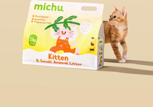Show full view: Michu Kitten & Small Animal Litter Unscented Natural Clumping Tofu Cat Litter, 5.5-lb bag slide 4 of 11