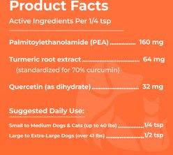 Vital Pet Sciences PCQ Pet Powder Pain Relief & Allergy Support Supplement for Dogs & Cats, 0.56-oz jar slide 2 of 7