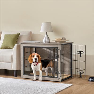 Show full view: Yaheetech Multi-functional Wooden Dog Crate, Gray, 32-in slide 2 of 7