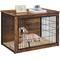 Show in main carousel: Yaheetech Industrial Wooden Dog Crate with Cushion, 38-in, Rustic Brown slide 1 of 7