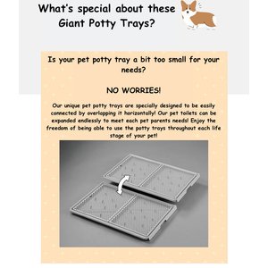 Alpha Dog Series Indoor Washable Dog Potty Training Toilet Tray Pad Holder, Grey, Giant