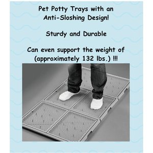 Alpha Dog Series Indoor Washable Dog Potty Training Toilet Tray Pad Holder, Grey, Giant