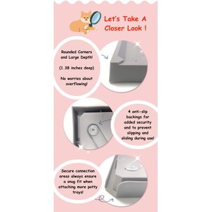 Alpha Dog Series Indoor Washable Dog Potty Training Toilet Tray Pad Holder, Grey, Giant
