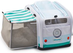 Kittyrama 2-in-1 Expandable & Collapsible Cat Carrier & Hideaway, Baby Blue Roamer, 17 x 11 x 11-in slide 2 of 9