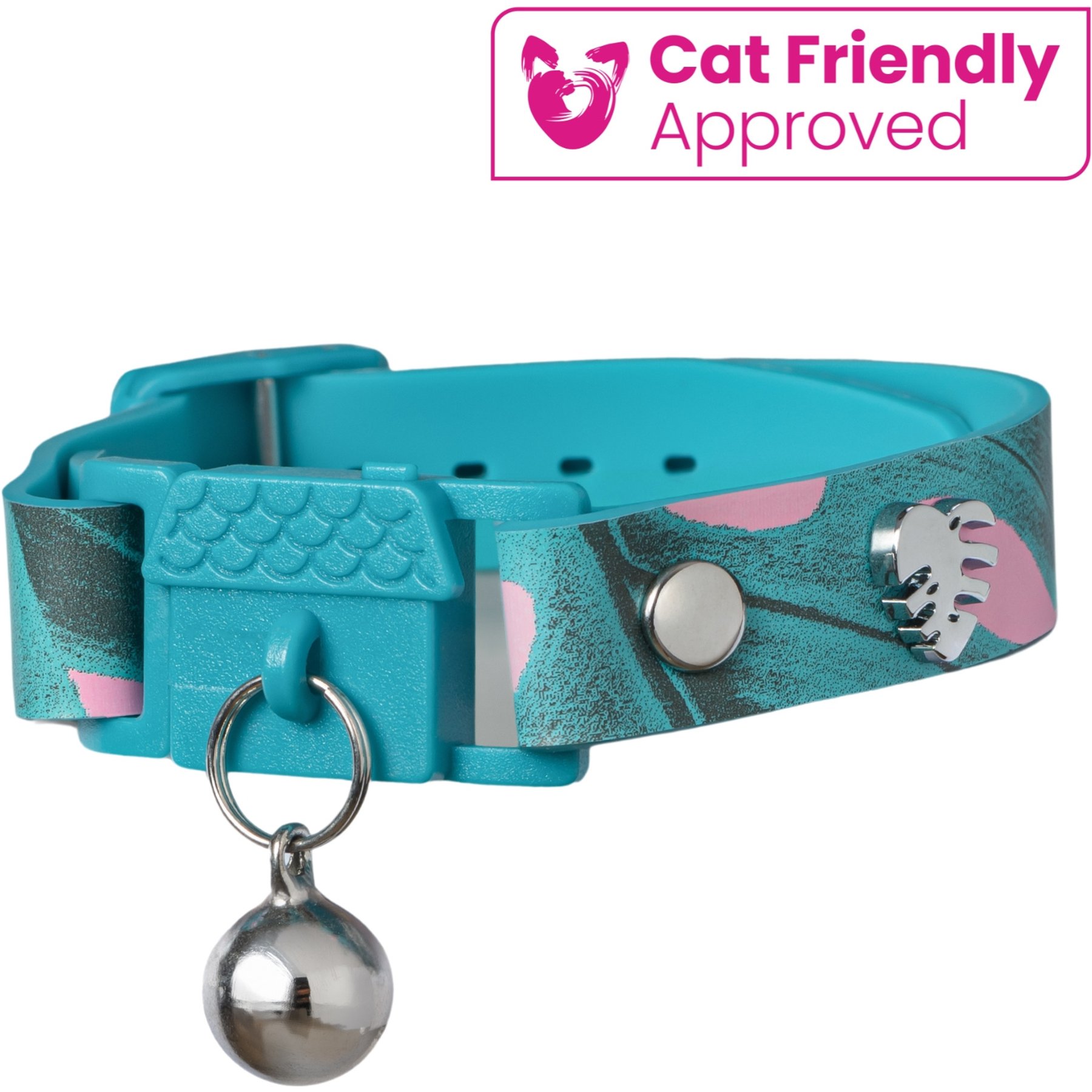 Kittyrama Kitten Breakaway Adjustable with Bell Cat Collar, Monstera