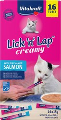 Vitakraft Lick N Lap Salmon Cat Lickable Treats, 8.4-oz bag, case of 5 slide 1 of 4