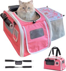 Kittyrama 2-in-1 Expandable & Collapsible Cat Carrier & Hideaway, Amalfi Dreams, 17 x 11 x 11-in
