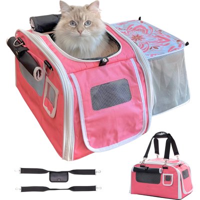 Kittyrama Kittyrama 2-in-1 Expandable & Collapsible Cat Carrier & Hideaway, Amalfi Dreams, 17 x 11 x 11-in