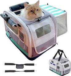 Kittyrama 2-in-1 Expandable & Collapsible Cat Carrier & Hideaway, Slate Cruiser, 17 x 11 x 11-in
