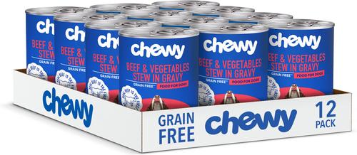 Show full view: Chewy Stews Beef & Vegetables in Gravy Grain-Free Canned Dog Food (FORMERLY AMERICAN JOURNEY), 12.5-oz can, bundle of 24  slide 3 of 10