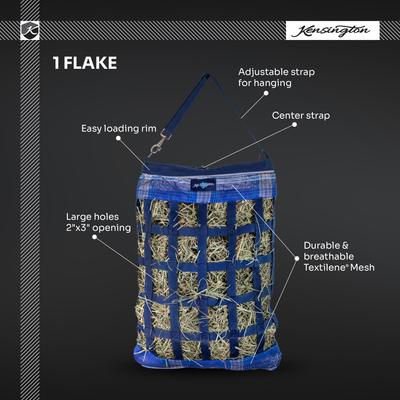 Show full view: Kensington Protective Products 1 Flake Slow Feed Horse Hay Bag with Rim, Deluxe Black, Large slide 3 of 5