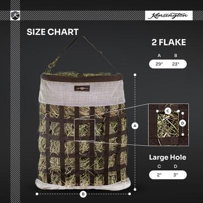 Show full view: Kensington Protective Products 2 Flake Slow Feed Horse Hay Bag with Rim, Deluxe Black, Large slide 2 of 7
