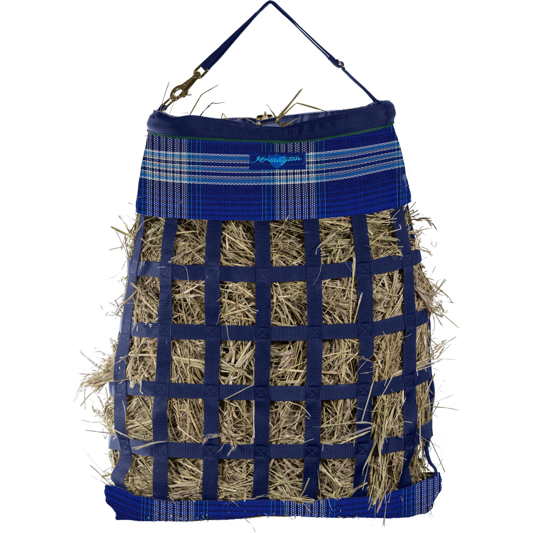 Kensington Protective Products 2 Flake Slow Feed Horse Hay Bag with Rim, Kentucky Blue, Large