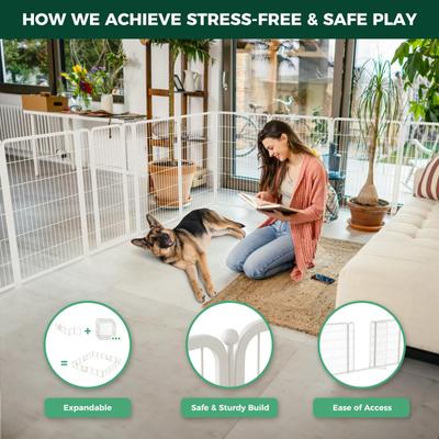 Show full view: FXW Homeplus Indoor Dog Playpen, White, 45-in, 16-panel slide 3 of 9