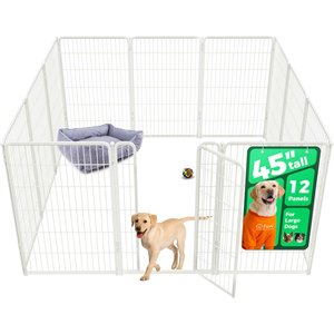 FXW Homeplus Indoor Dog Playpen, White, 45-in, 12-panel