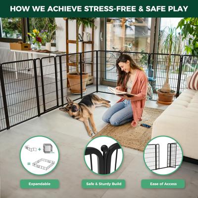 Show full view: FXW Homeplus Indoor Dog Playpen, Black, 45-in, 8-panel slide 4 of 10