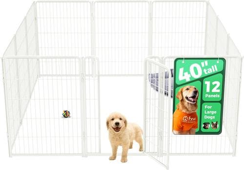 FXW Homeplus Indoor Dog Playpen, White, 40-in, 12-panel - Chewy.com