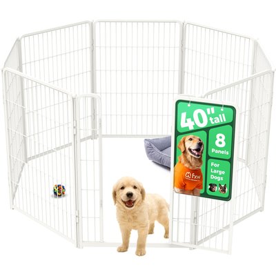 FXW FXW Homeplus Indoor Dog Playpen, White, 40-in, 8-panel