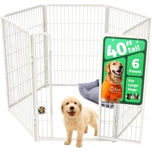 FXW Homeplus Indoor Dog Playpen, White, 40-in, 6-panel