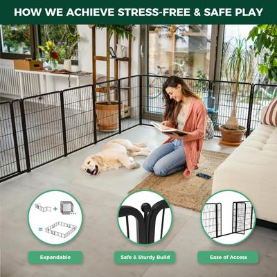 Show full view: FXW Homeplus Indoor Dog Playpen, Black, 40-in, 12-panel slide 3 of 9