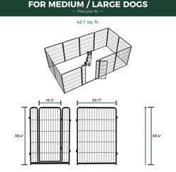 FXW Homeplus Indoor Dog Playpen, Black, 40-in, 12-panel slide 2 of 7