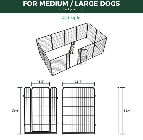 Show full view: FXW Homeplus Indoor Dog Playpen, Black, 40-in, 12-panel slide 7 of 9