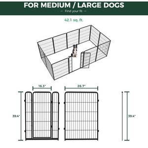 FXW Homeplus Indoor Dog Playpen, Black, 40-in, 12-panel