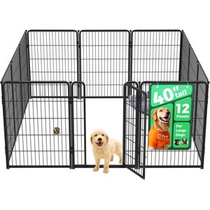 FXW Homeplus Indoor Dog Playpen, Black, 40-in, 12-panel