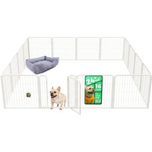 FXW Homeplus Indoor Dog Playpen, White, 24-in, 16-panel