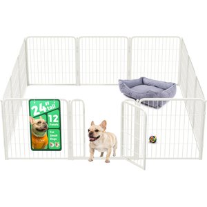 FXW Homeplus Indoor Dog Playpen, White, 24-in, 12-panel