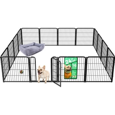 FXW FXW Homeplus Indoor Dog Playpen, Black, 24-in, 16-panel