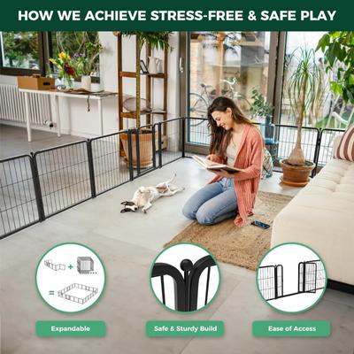 Show full view: FXW Homeplus Indoor Dog Playpen, Black, 24-in, 6-panel slide 4 of 10