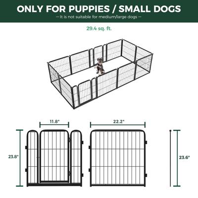 Show full view: FXW Homeplus Indoor Dog Playpen, Black, 24-in, 12-panel slide 7 of 9