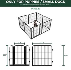 FXW Homeplus Indoor Dog Playpen, Black, 24-in, 8-panel slide 2 of 7