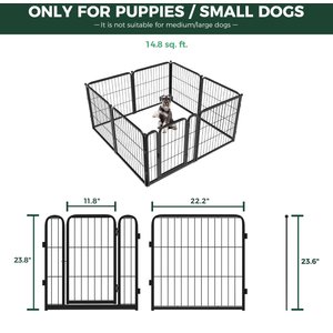 FXW Homeplus Indoor Dog Playpen, Black, 24-in, 8-panel