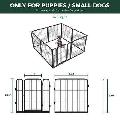 Show full view: FXW Homeplus Indoor Dog Playpen, Black, 24-in, 8-panel slide 7 of 9