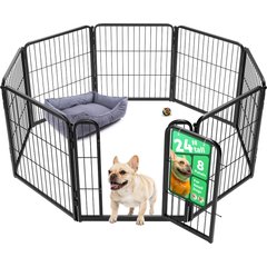 FXW Homeplus Indoor Dog Playpen, Black, 24-in, 8-panel