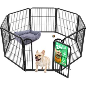 FXW Homeplus Indoor Dog Playpen, Black, 24-in, 8-panel