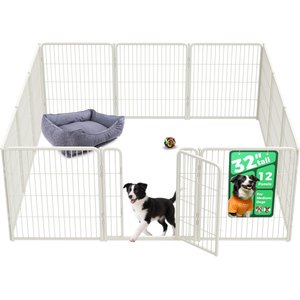 FXW Homeplus Indoor Dog Playpen, White, 32-in, 12-panel