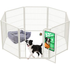 FXW Homeplus Indoor Dog Playpen, White, 32-in, 8-panel