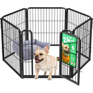 MidWest Wire Foldable Dog & Cat Exercise Pen, Black