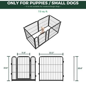 FXW Homeplus Indoor Dog Playpen, Black, 24-in, 6-panel
