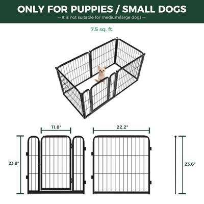 Show full view: FXW Homeplus Indoor Dog Playpen, Black, 24-in, 6-panel slide 8 of 10