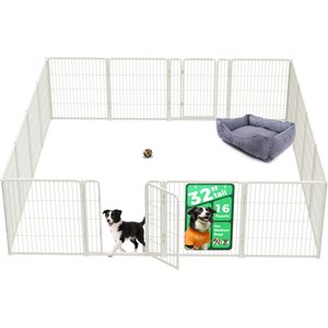 FXW Homeplus Indoor Dog Playpen, White, 32-in, 16-panel