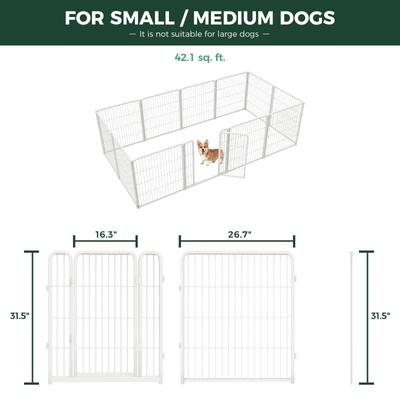 Show full view: FXW Homeplus Indoor Dog Playpen, White, 32-in, 12-panel slide 7 of 9