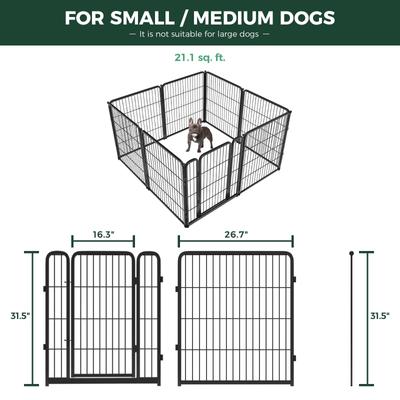 Show full view: FXW Homeplus Indoor Dog Playpen, Black, 32-in, 8-panel slide 8 of 10